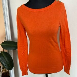 BANANA REPUBLIC ORANGE PULLOVER SWEATER SHOULDER detail spring 2014